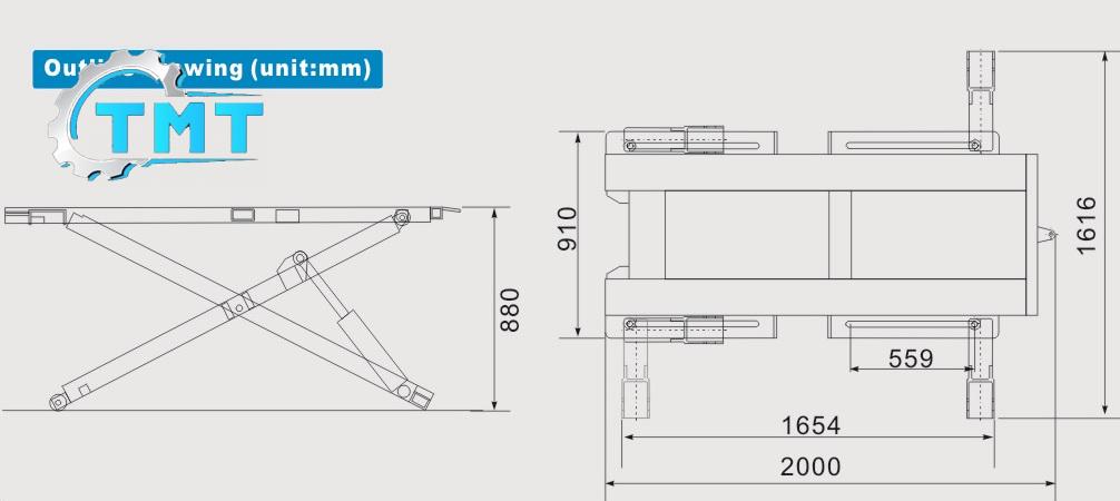 bản vẽ cầu nâng cắt kéo di động giá tốt