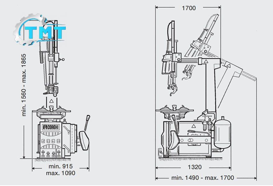 Thiết bị ra vào lốp tự động, máy ra vào lốp tự động A2025LL