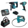 Makita Combo 2 – 2 Máy Khoan + Máy Bơm Hơi + Pin + Sạc + Túi Dụng Cụ