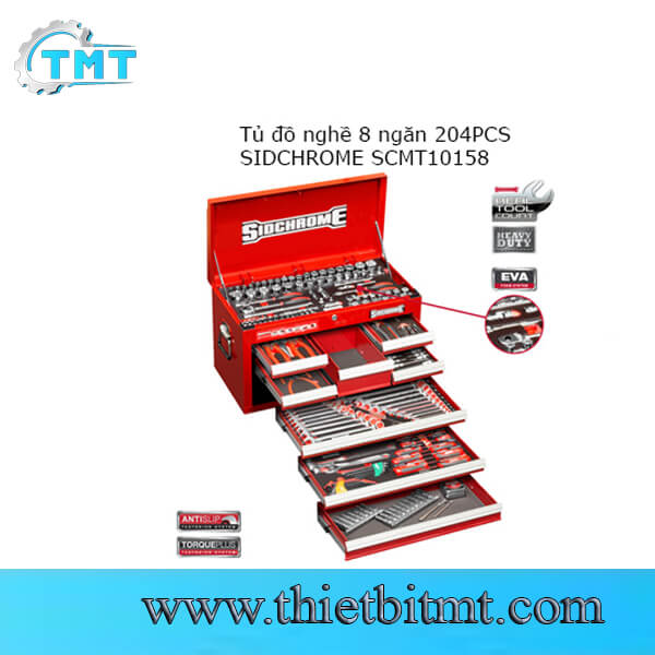 Tủ đồ nghề 8 ngăn 204 chi tiết Sidchrome SCMT10158