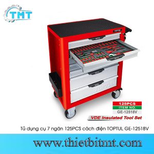 Tủ dụng cụ 7 ngăn 125PCS cách điện TOPTUL GE-12518V