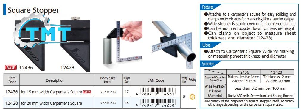 12436-spec-1 Gía kẹp thước, kẹp thước Shinwa, Shinwa 12436,