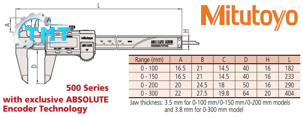 Thước cặp điện tử, thước cặp Mitutoyo, Mitutoyo 500-181-30, 500-182-30