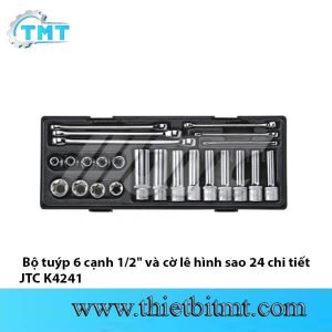Bộ tuýp 6 cạnh 1/2 và cờ lê hình sao 24 chi tiết JTC K4241