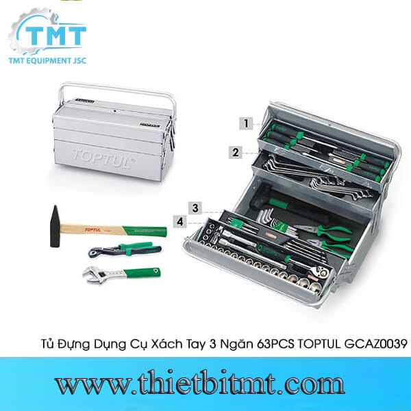 Hộp dụng cụ xách tay 63 chi tiết Toptul GCAZ0039