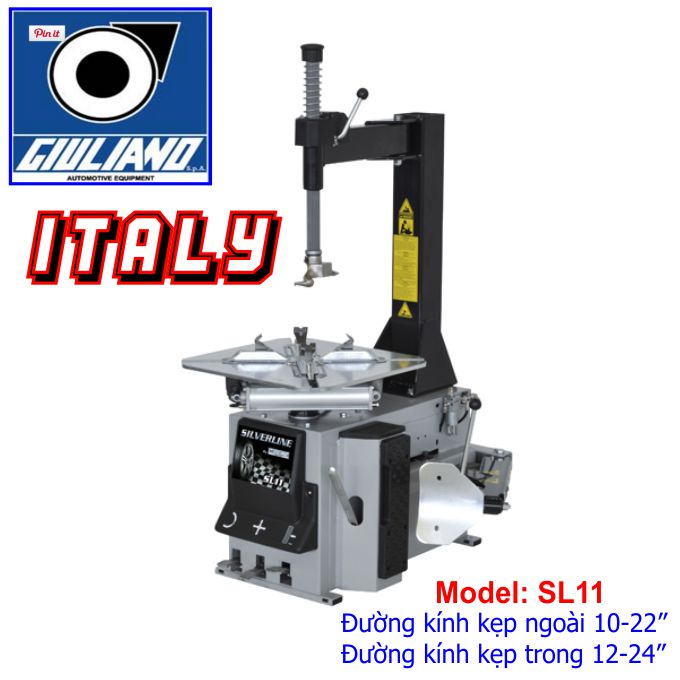 Máy ra vào lốp hiệu GIULIANO ITALY máy ra vào lốp giuliano, máy tháo vỏ xe hơi italy