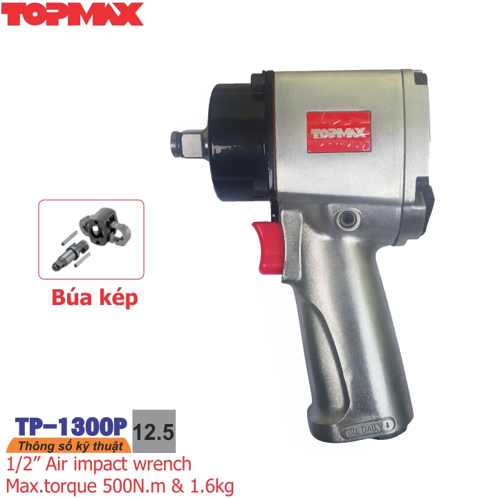 súng xiết bu-lông TP-1300P, súng vặn bu-lông TP-1300P, súng mở ốc 1300P, súng tháo ốc topmax