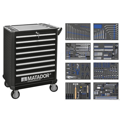 Tủ đồ nghề 8 ngăn kèm 350 chi tiết Matador 8163 9350 1 Tủ đồ nghề 8 ngăn kèm 350 chi tiết Matador 8163 9350