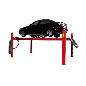 Cầu nâng 4 trụ có bàn nâng bụng kiểm tra góc đặt bánh xe