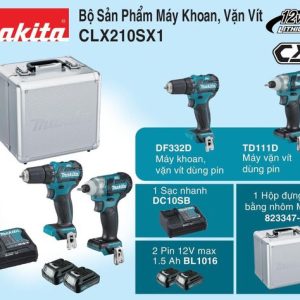 Bộ máy khoan vặn vít Makita CLX210SX1