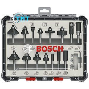 Bộ mũi phay gỗ đa năng 15 chi tiết Bosch 2607017473