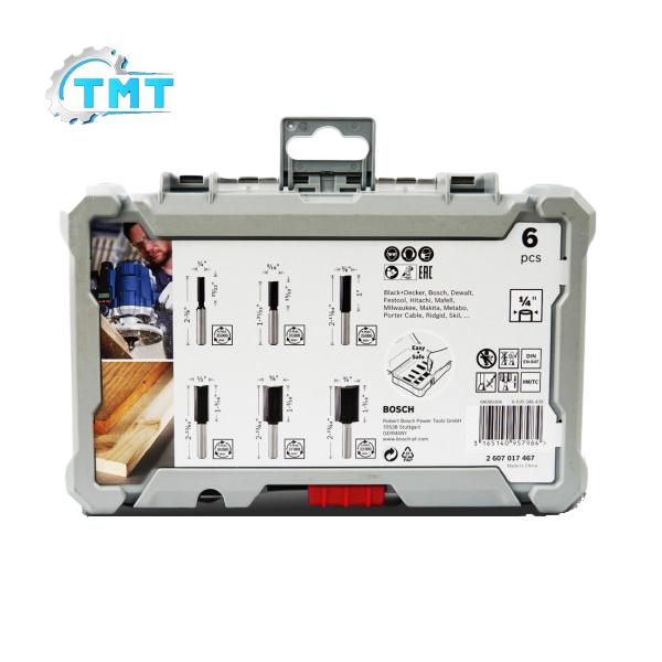 Bộ mũi phay thẳng 6 món Bosch 2607017467 Bộ mũi phay thẳng 6 món Bosch 2607017467