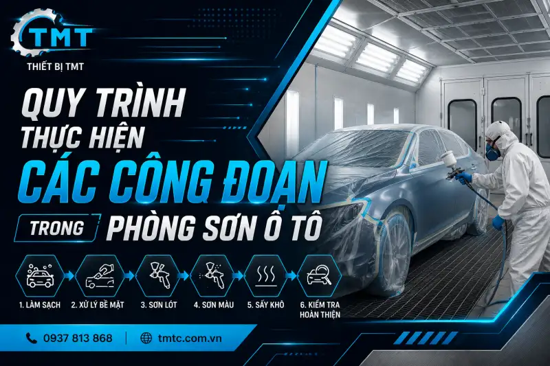 Quy Trình Thực Hiện Các Công Đoạn Trong Phòng Sơn Ô Tô