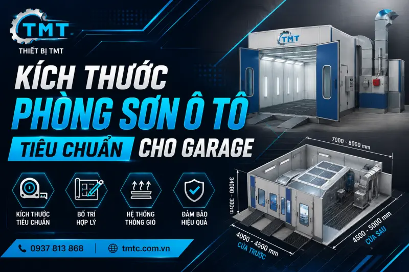 Kích Thước Phòng Sơn Ô Tô Tiêu Chuẩn Cho Garage
