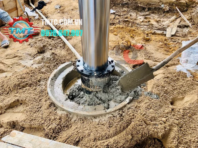 Cách Xử Lý Sụt Lún Khi Lắp Cầu Nâng 1 Trụ Chuẩn Kỹ Thuật 3 Đổ lớp bê tông đáy (bê tông lót) sai quy chuẩn