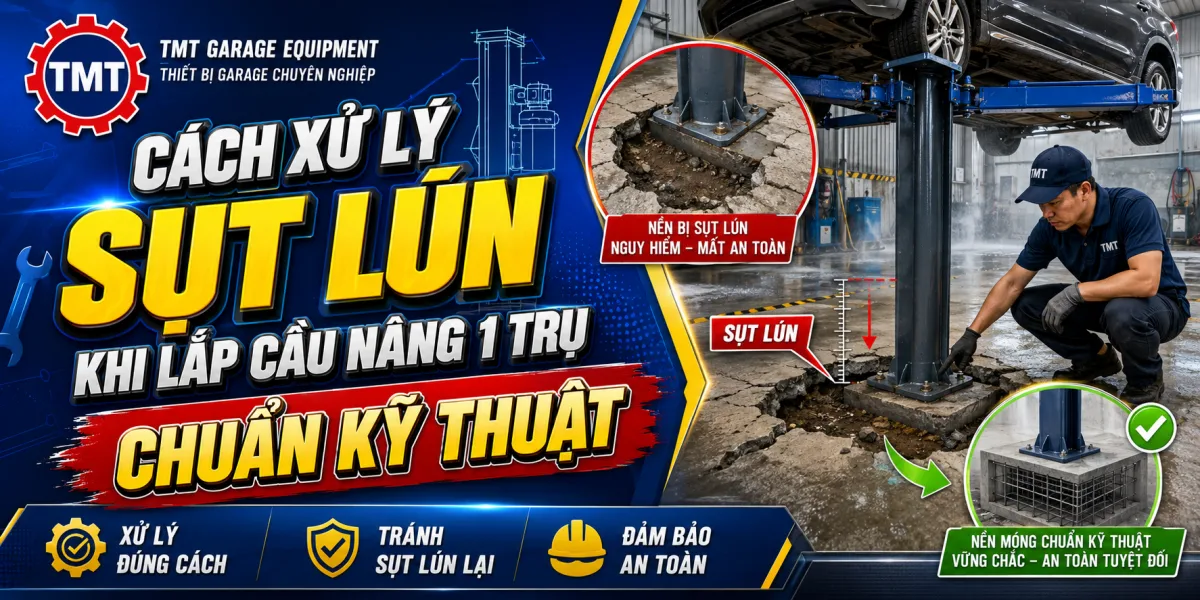 Cách Xử Lý Sụt Lún Khi Lắp Cầu Nâng 1 Trụ Chuẩn Kỹ Thuật