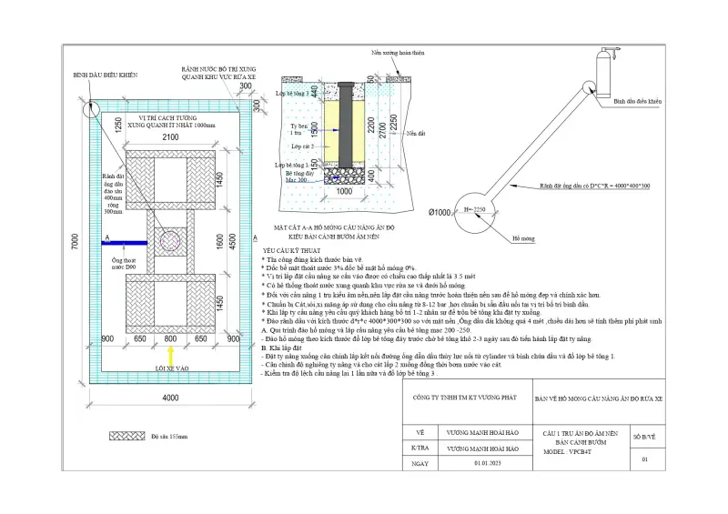 Bản Vẽ Cầu Nâng 1 Trụ Chi Tiết Chuẩn Kĩ Thuật MỚI NHẤT 1 Bản vẽ cầu nâng 1 trụ Ấn Độ chữ I lắp âm nền