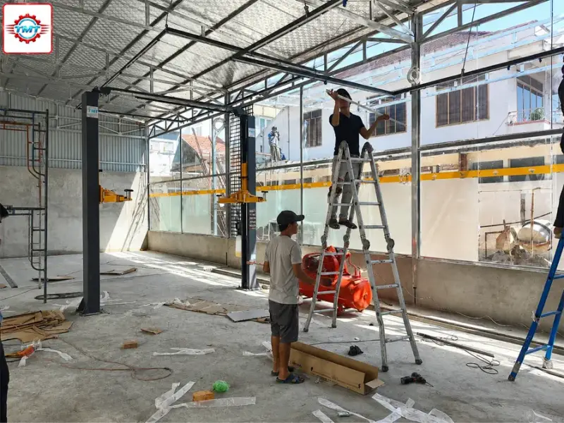 Hướng Dẫn Cách Lắp Đặt Cầu Nâng 2 Trụ Chi Tiết Chuẩn Kỹ Thuật A-Z 1 Yêu cầu kỹ thuật và tiêu chuẩn chuẩn bị trước khi lắp đặt cầu nâng 2 trụ