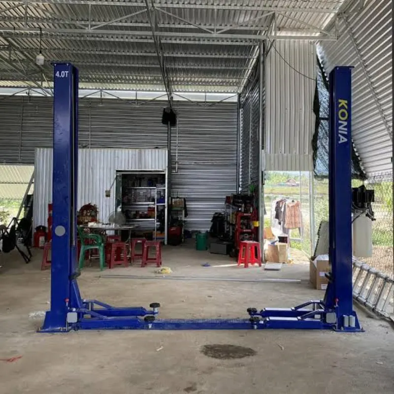 Các Loại Cầu Nâng 2 Trụ Phổ Biến Nhất, Kỹ Thuật Lắp Đặt & Kinh Nghiệm Mua 3 Cầu nâng 2 trụ giằng dưới (Cầu nâng không cổng)