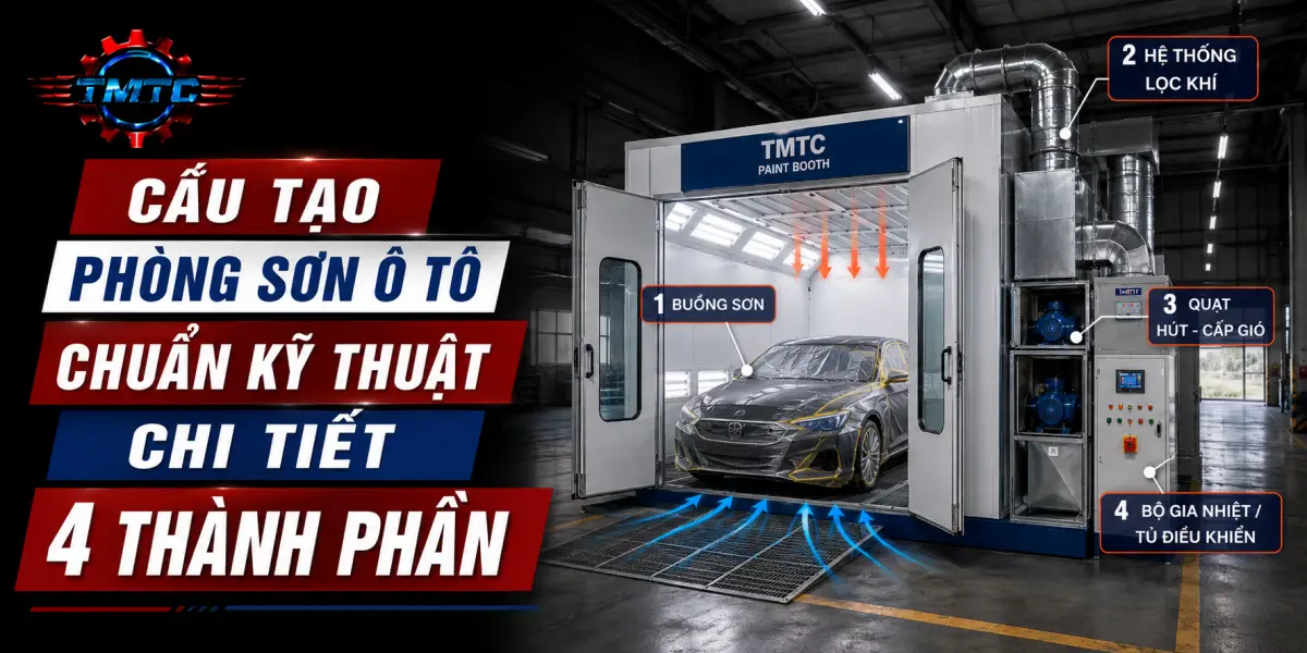 Cấu Tạo Phòng Sơn Ô Tô Chuẩn Kỹ Thuật Chi Tiết 4 Thành Phần