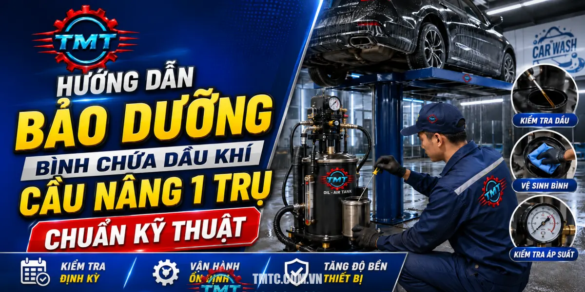 Hướng Dẫn Bảo Dưỡng Bình Chứa Dầu Khí Cầu Nâng 1 Trụ Chuẩn Kỹ Thuật