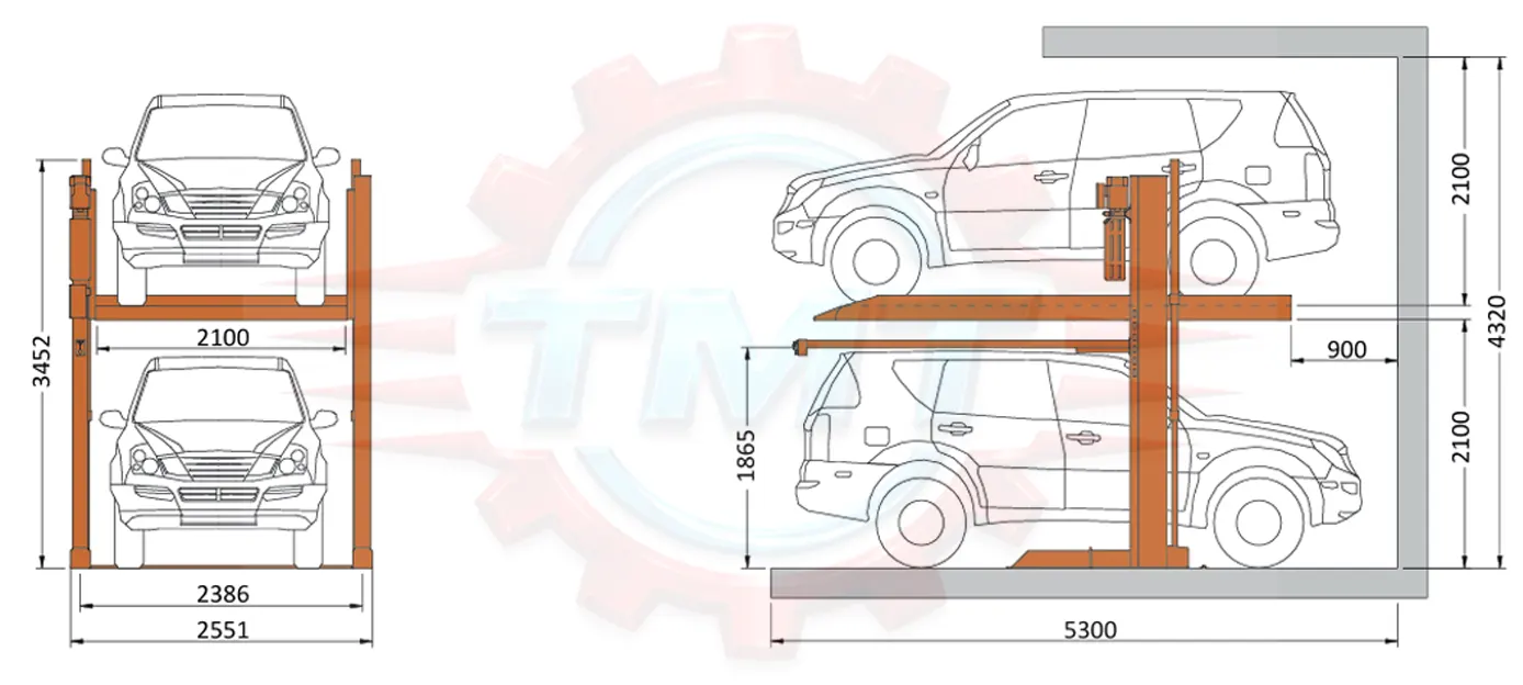 Cầu Nâng Đỗ Xe Hai Trụ Hydro-Park 1132|TMTC 11 Cầu nâng đỗ xe hai trụ Hydro-Park 1132