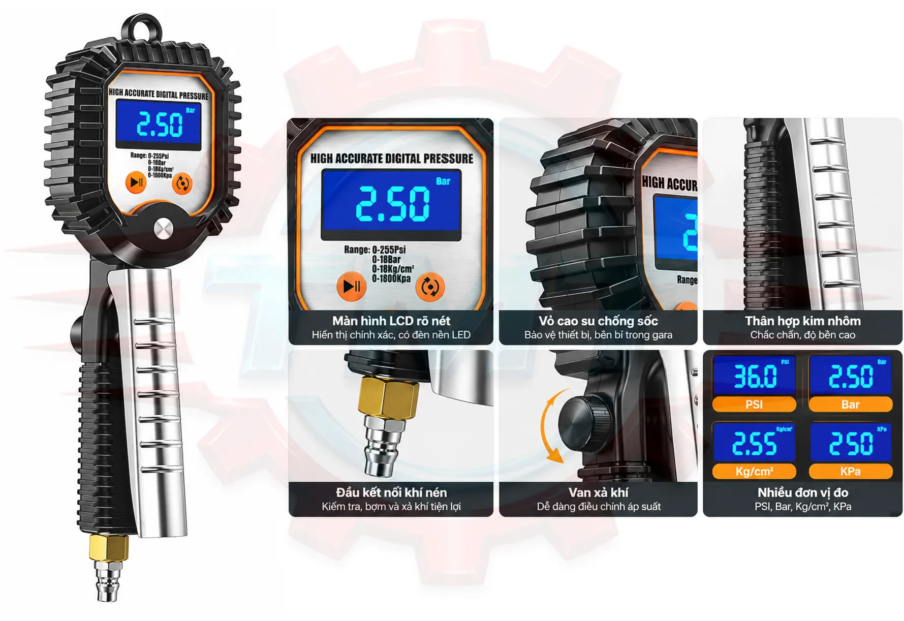 Đồng Hồ Đo Áp Suất Lốp Ô Tô SP001511|TMTC 8 Đồng Hồ Đo Áp Suất Lốp Ô Tô SP001511