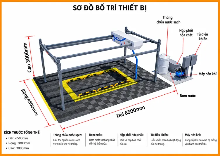 Máy Rửa Xe Không Chạm 360 Độ TMTC CW-300 STANDARD|TMTC 3 Máy Rửa Xe Không Chạm 360 Độ TMTC CW-500 PLUS