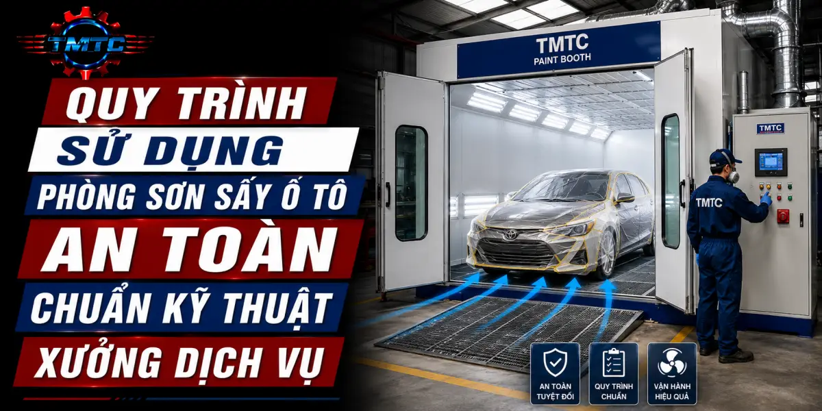 Quy trình sử dụng phòng sơn sấy ô tô an toàn và chuẩn kỹ thuật xưởng dịch vụ